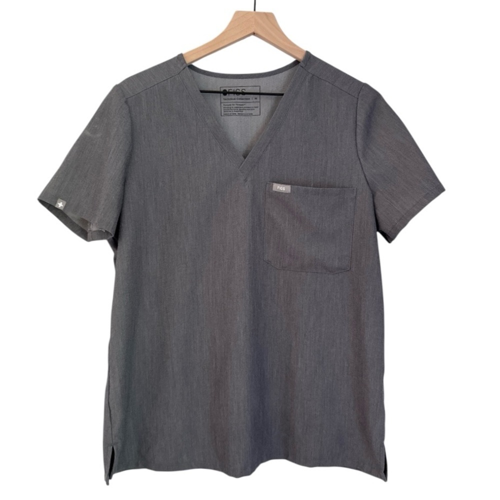 Figs Catarina One Pocket Scrub‎ Top Graphite Grey Women’s Size Medium Nurse